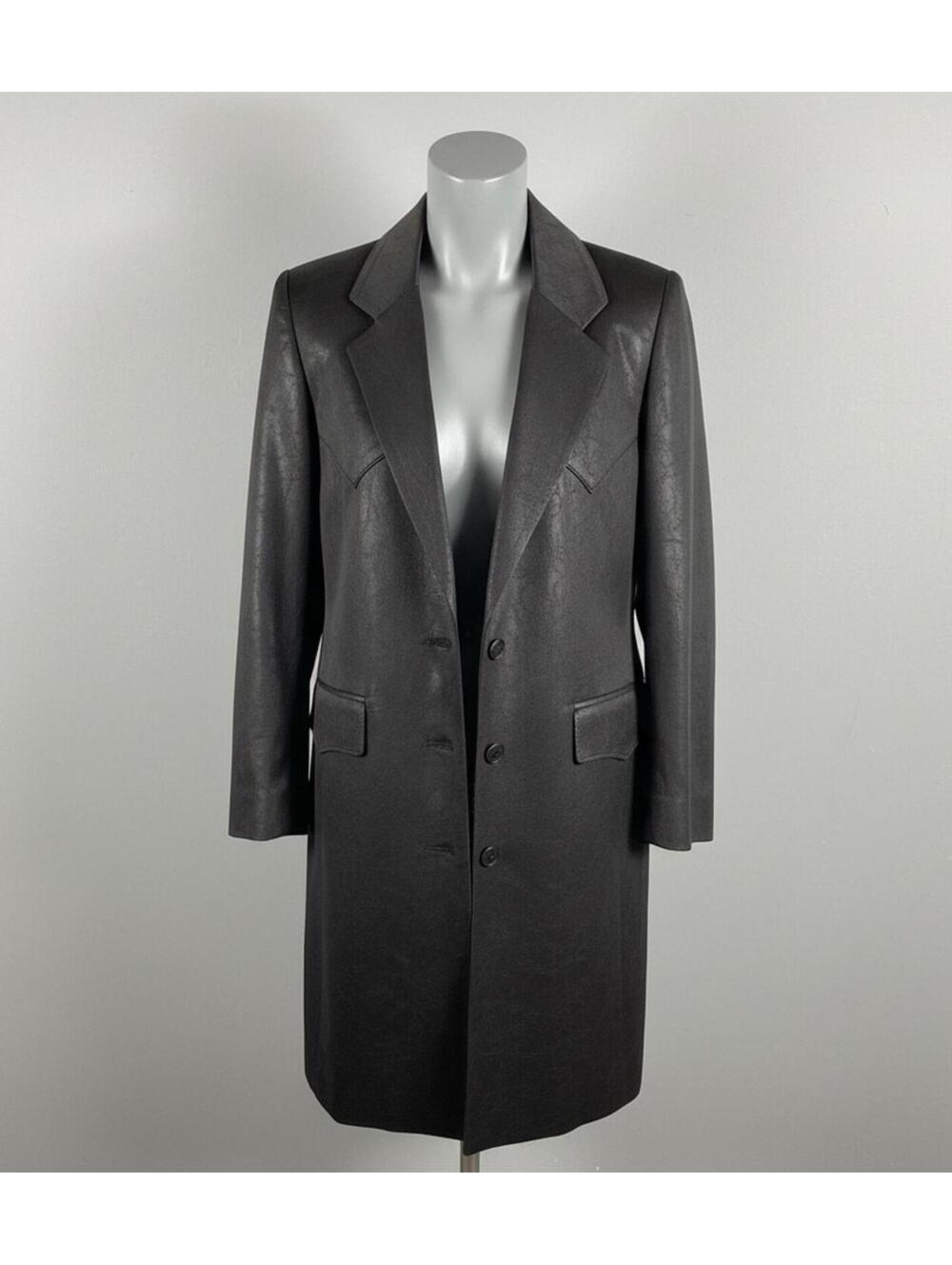 VTG Pagano West Lady Reno Trench Coat Women 6 Black Floral Long Western USA 70's